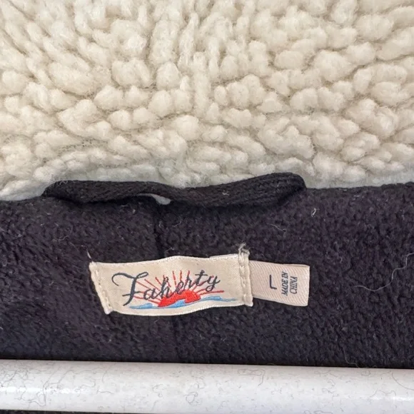 Faherty Navy and Green Plaid Teddy Jacket - Picture 2 of 8